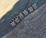 Platinum top - 14k gold old mine cut diamond studs earrings - apx .64ct tw