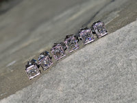 Platinum top - 14k gold old mine cut diamond studs earrings - apx .64ct tw