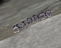 Platinum top - 14k gold old mine cut diamond studs earrings - apx .40ct tw