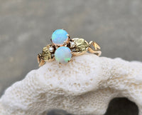 10k gold Victorian opal & pearl antique ring