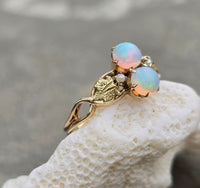 10k gold Victorian opal & pearl antique ring