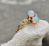 10k gold Victorian opal & pearl antique ring