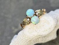 10k gold Victorian opal & pearl antique ring