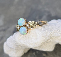 10k gold Victorian opal & pearl antique ring