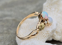 10k gold Victorian opal & pearl antique ring