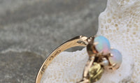10k gold Victorian opal & pearl antique ring