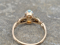 10k gold Victorian opal & pearl antique ring