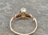 10k gold Victorian opal & pearl antique ring