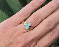 10k gold Victorian opal & pearl antique ring