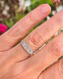 18k two tone 3 diamond estate Deco c.1930's ring