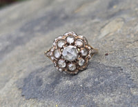 18ct Georgian rose cut diamond ring
