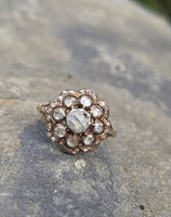 18ct Georgian rose cut diamond ring