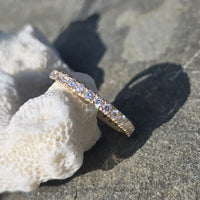 18k yellow gold 29 diamond eternity band - size 6.5