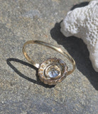 platinum and 18ct gold European cut diamond antique engagement wedding ring - apx .81ct tw