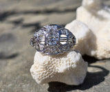 Platinum Art Deco c.1920's filigree European cut diamond ring