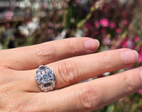 Platinum Art Deco c.1920's filigree European cut diamond ring