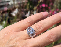 Platinum Art Deco c.1920's filigree European cut diamond ring