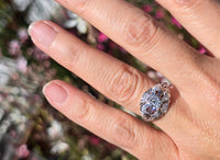Platinum Art Deco c.1920's filigree European cut diamond ring