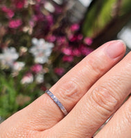 18k white gold 2mm 9 diamond vintage engraved wedding band