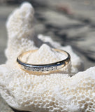 14k gold two tone 7 diamond c.1940's wedding stackable band