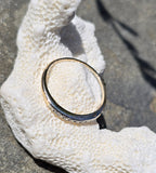 14k gold two tone 7 diamond c.1940's wedding stackable band