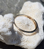 14k gold two tone 7 diamond c.1940's wedding stackable band