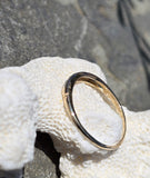 14k gold two tone 7 diamond c.1940's wedding stackable band