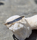 14k gold two tone 7 diamond c.1940's wedding stackable band