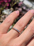 14k gold two tone 7 diamond c.1940's wedding stackable band