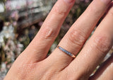 14k gold two tone 7 diamond c.1940's wedding stackable band