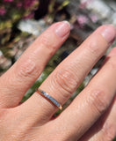 14k gold two tone 7 diamond c.1940's wedding stackable band