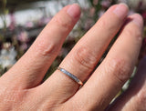 14k gold two tone 7 diamond c.1940's wedding stackable band