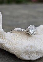 Platinum Art Deco c.1920's filigree European cut diamond solitaire ring