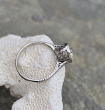Platinum Art Deco c.1920's filigree European cut diamond solitaire ring