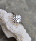Platinum Art Deco c.1920's filigree European cut diamond solitaire ring