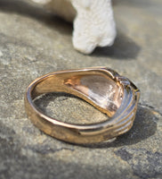 10k gold two tone Deco Euro cut diamond estate ring