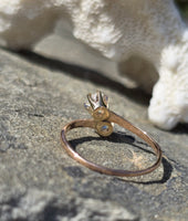 14k gold old mine cut diamond antique bypass ring - apx .50ct tw