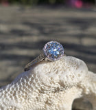 Platinum Art Deco c.1920's filigree European cut diamond solitaire ring