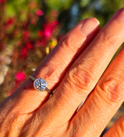 Platinum Art Deco c.1920's filigree European cut diamond solitaire ring