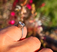 Platinum Art Deco c.1920's filigree European cut diamond solitaire ring