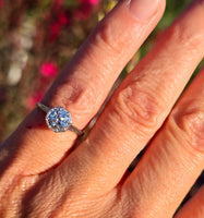 Platinum Art Deco c.1920's filigree European cut diamond solitaire ring