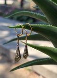 platinum & 18k gold two tone Art Deco c.1930's filigree diamond antique earrings