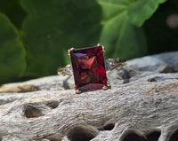 10k gold two tone Art Deco Garnet antique ring
