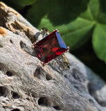 10k gold two tone Art Deco Garnet antique ring