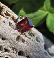 10k gold two tone Art Deco Garnet antique ring