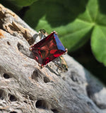 10k gold two tone Art Deco Garnet antique ring