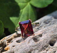 10k gold two tone Art Deco Garnet antique ring