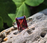 10k gold two tone Art Deco Garnet antique ring