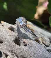 Platinum Edwardian .75ct old mine cut diamond engagement ring