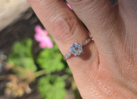 Platinum Edwardian .75ct old mine cut diamond engagement ring